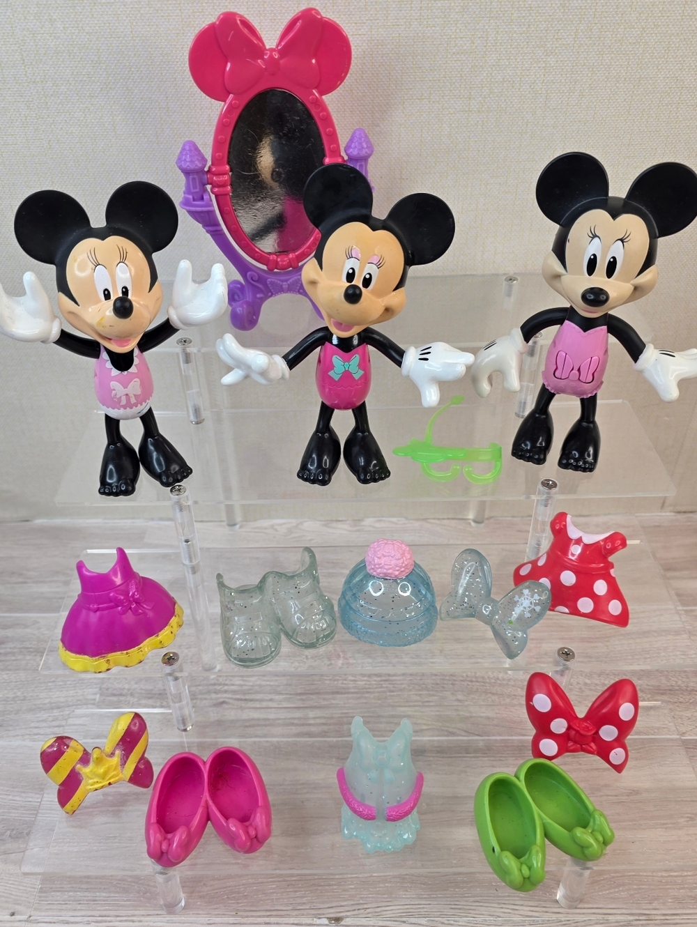 Disney Minnie Mouse Pink Dress-Up Toy Figures with Accessories